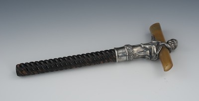 A Victorian Silver and Horn Walking