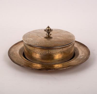 A Victorian silver butter dish,