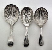 A Victorian silver fiddle patt