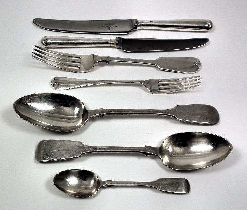 A Victorian silver fiddle pattern