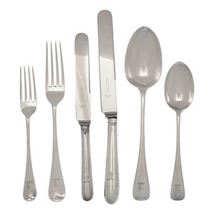 A Victorian Silver Flatware Service