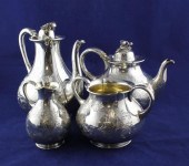 A Victorian silver four piece
