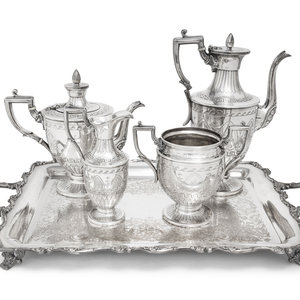 A Victorian Silver Four-Piece Tea