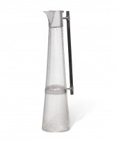 A VICTORIAN SILVER & GLASS CLA