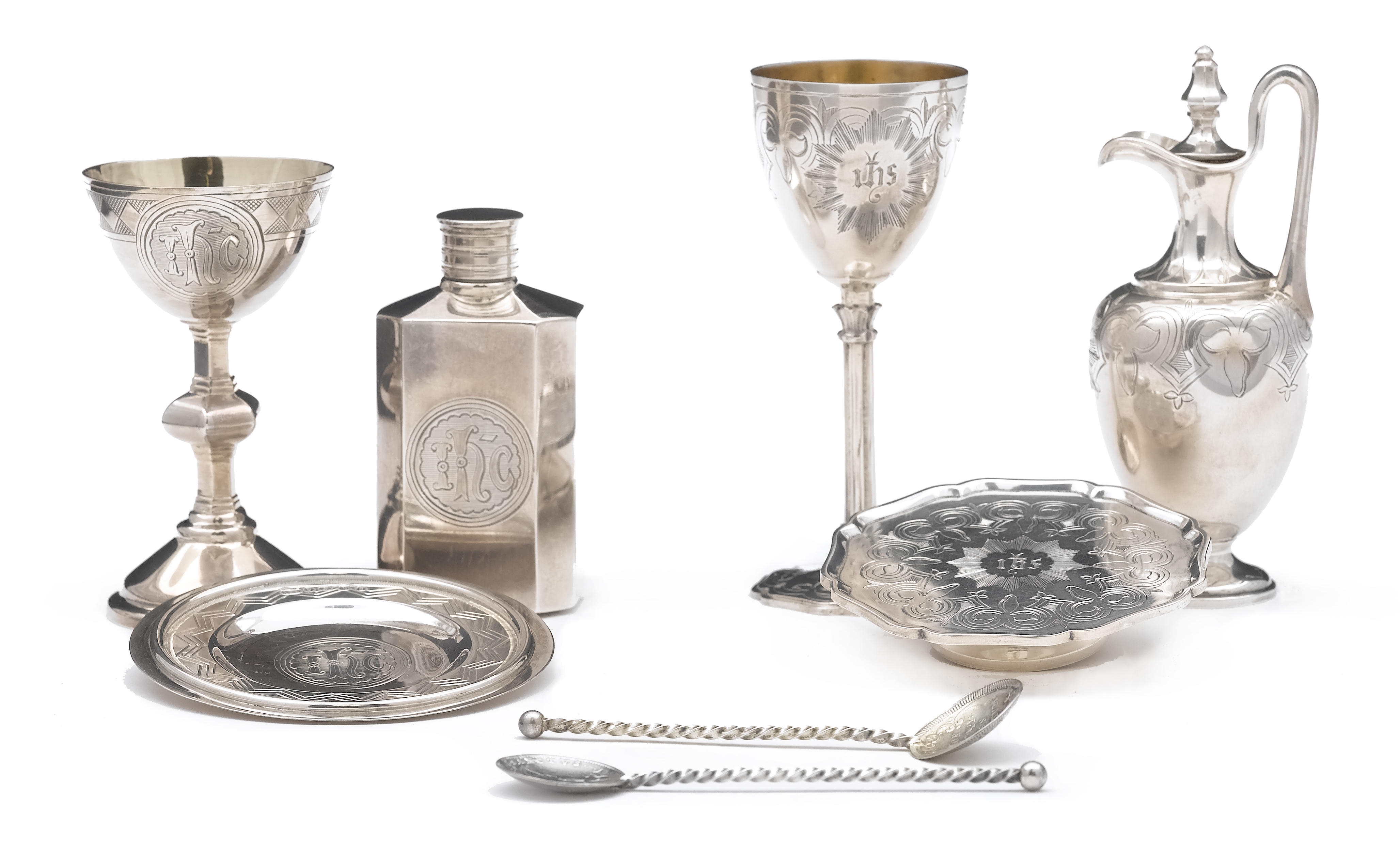 A Victorian silver group of