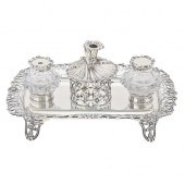 A Victorian silver inkstand, t