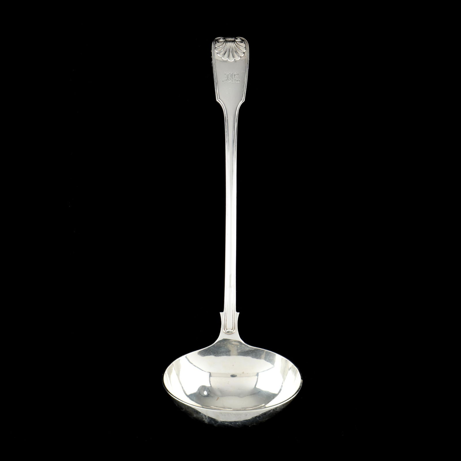 A VICTORIAN SILVER LADLE, MARK OF
