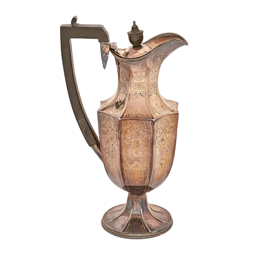 A Victorian silver lidded jug, of