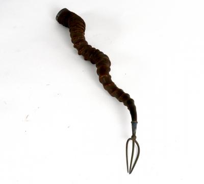 A Victorian silver mounted antler