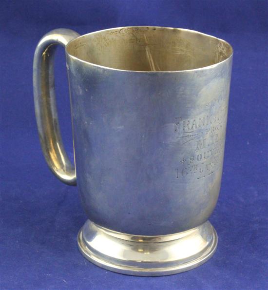 A Victorian silver mug with