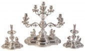 A VICTORIAN SILVER NINE LIGHT
