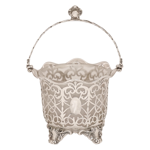 A Victorian silver openwork sugar