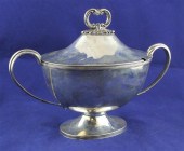 A Victorian silver oval two ha