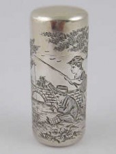A Victorian silver perfume fla