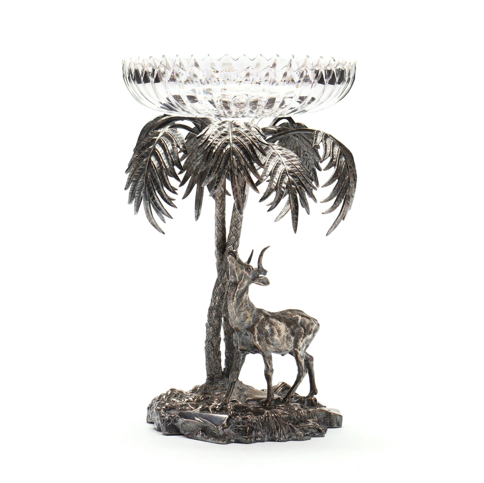A VICTORIAN SILVER-PLATE EPERGNE,