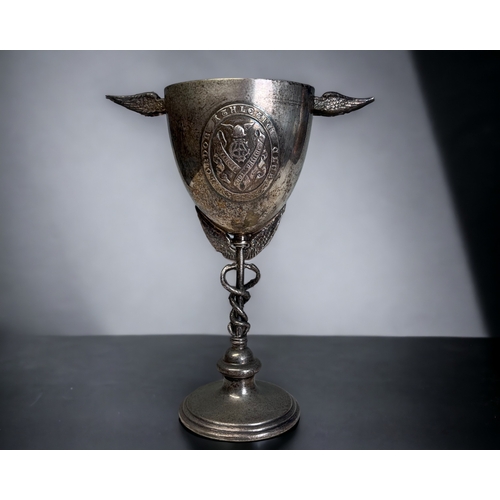A VICTORIAN SILVER PLATE GOBLET /