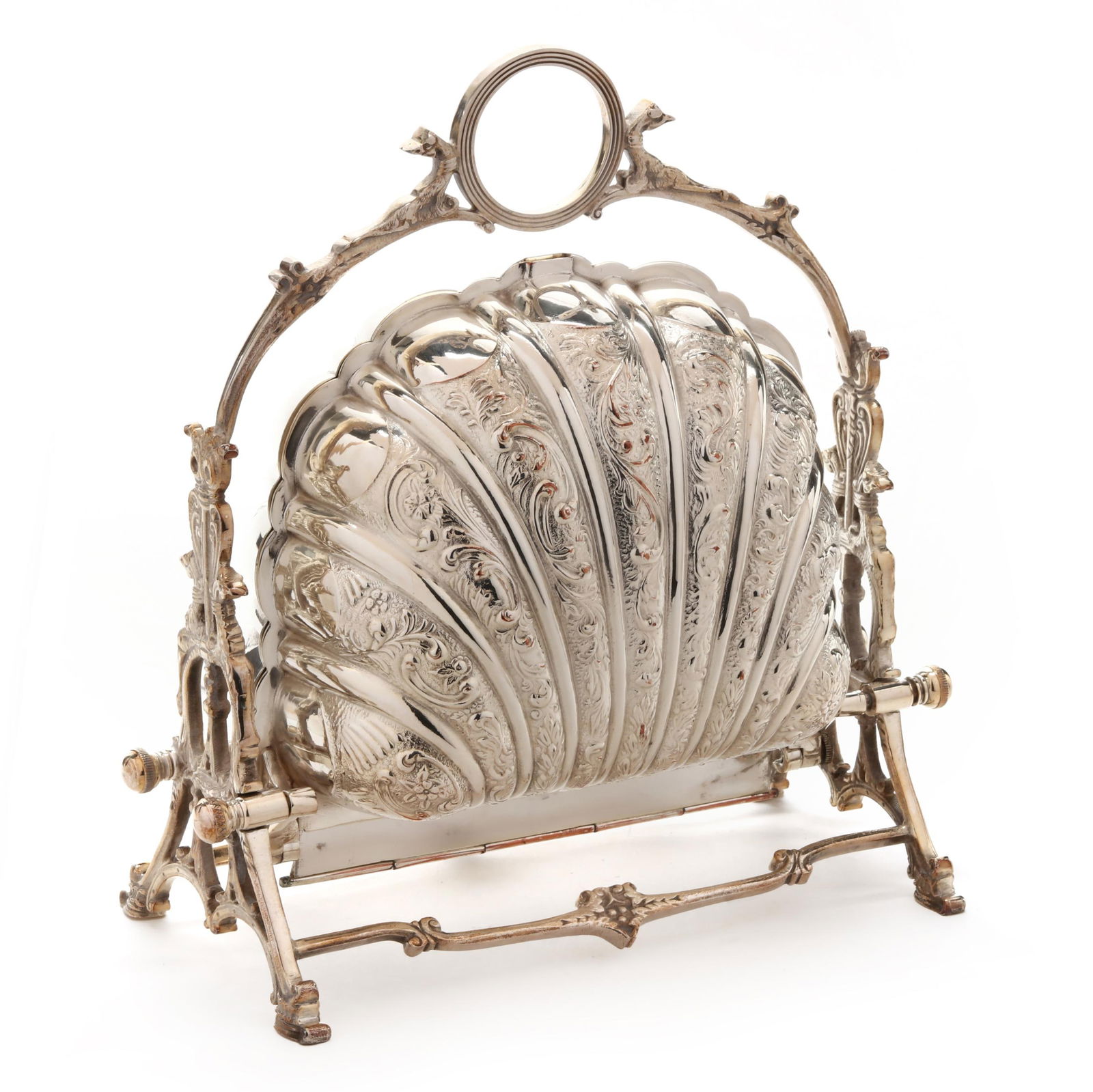 A VICTORIAN SILVER-PLATED BISCUIT