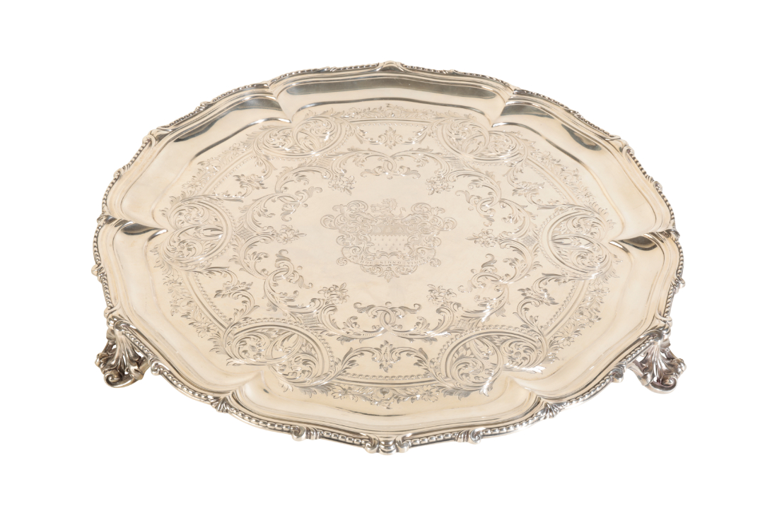 A VICTORIAN SILVER SALVER by