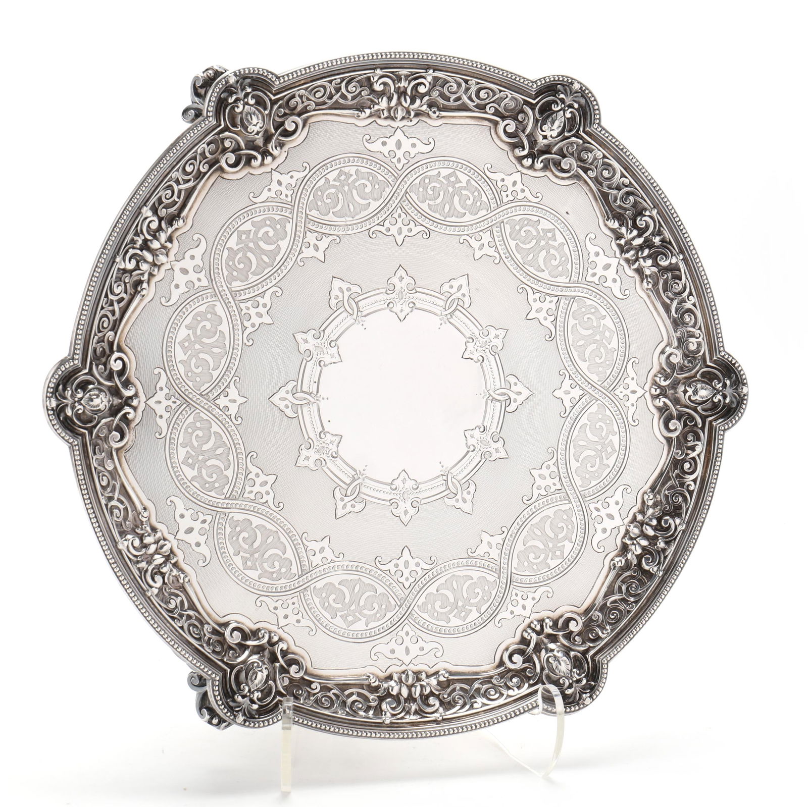 A VICTORIAN SILVER SALVER, MARK
