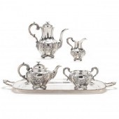 A VICTORIAN SILVER TEA AND COF