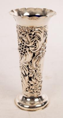 A Victorian silver vase, William