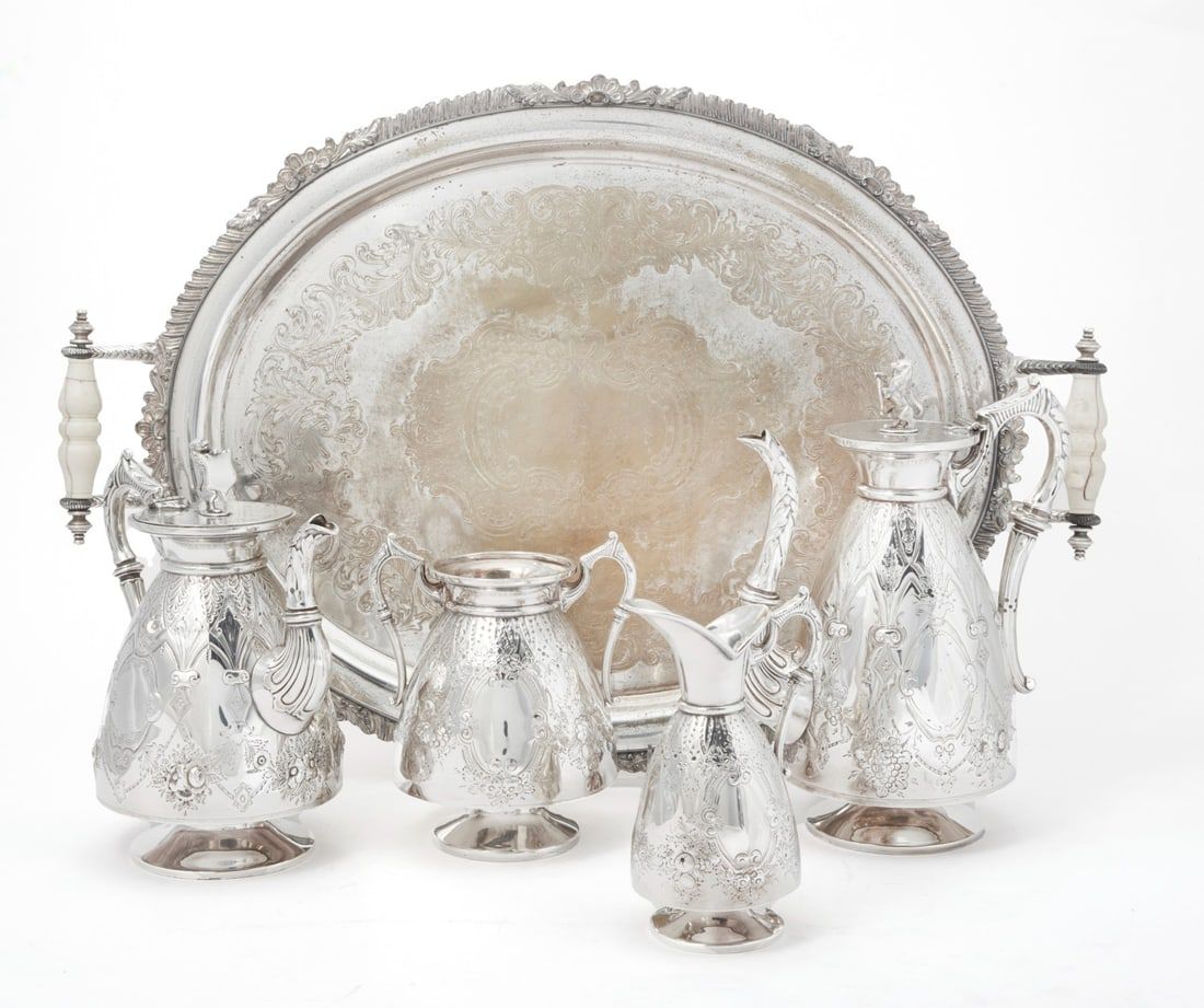 A VICTORIAN SILVERPLATE FOUR