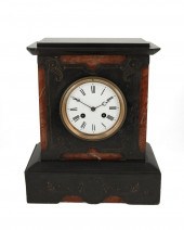 A VICTORIAN SLATE AND MARBLE M