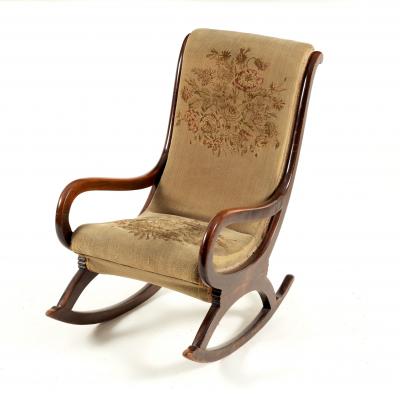 A Victorian stained beech rocking