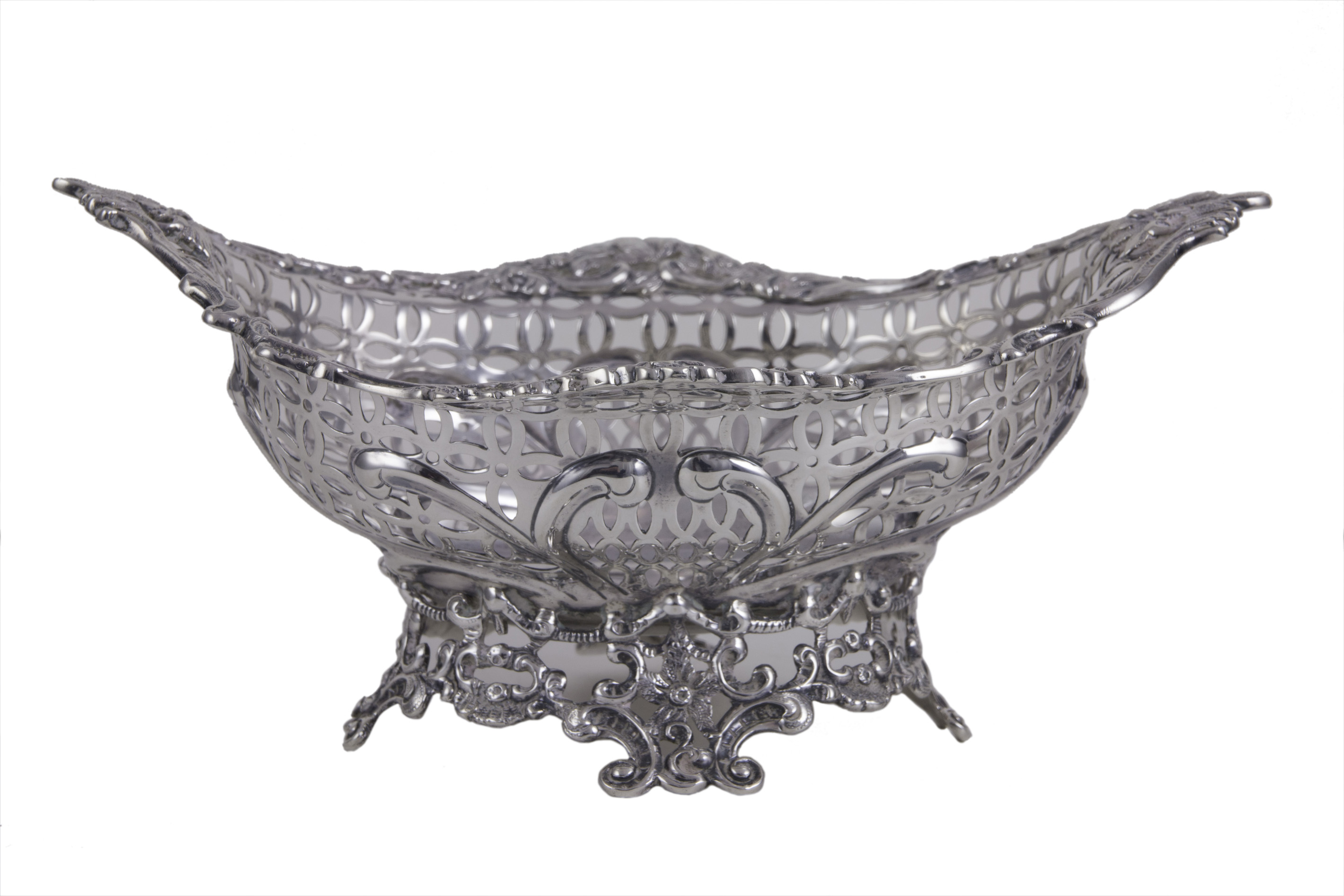 A VICTORIAN STERLING BASKET,