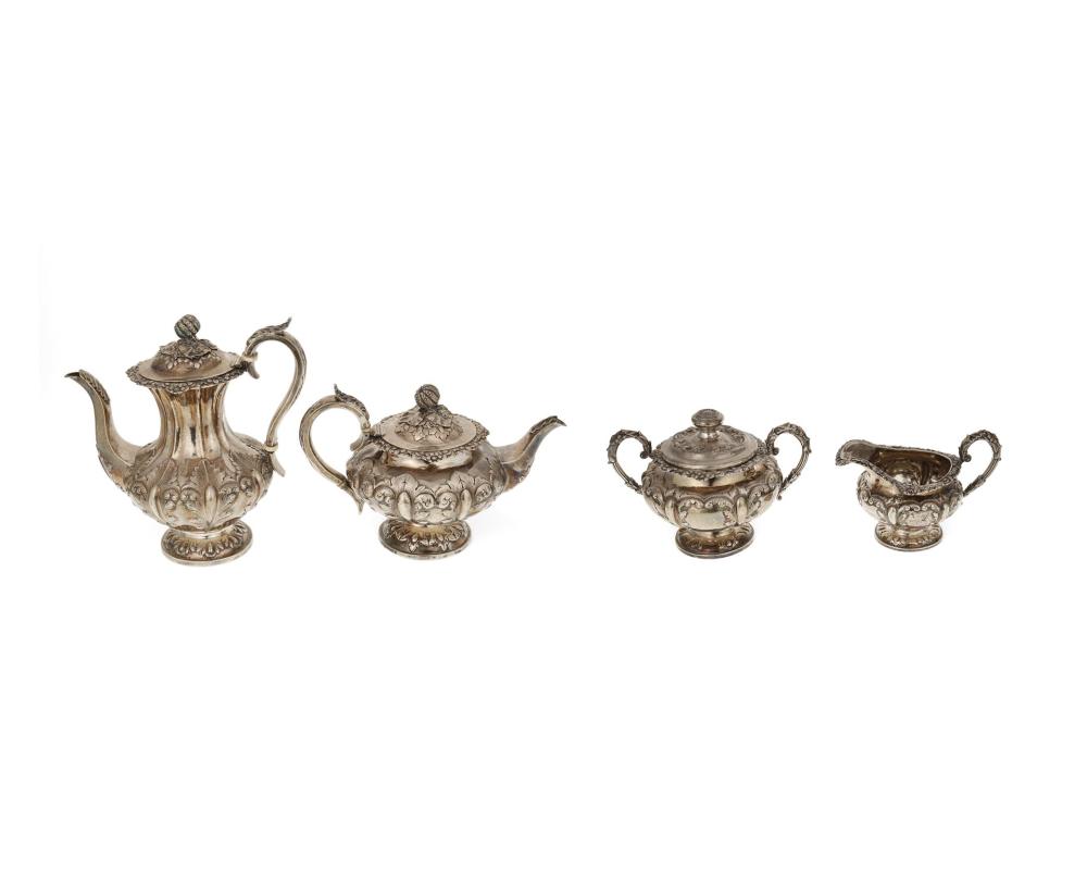 A VICTORIAN STERLING SILVER TEA AND