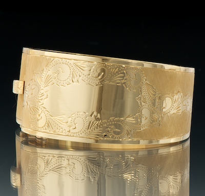 A Victorian Style Engraved Bangle