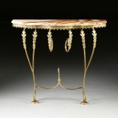 A VICTORIAN STYLE ONYX TOPPED