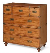A VICTORIAN TEAK CAMPAIGN SECR