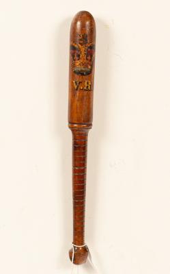 A Victorian turned fruitwood and