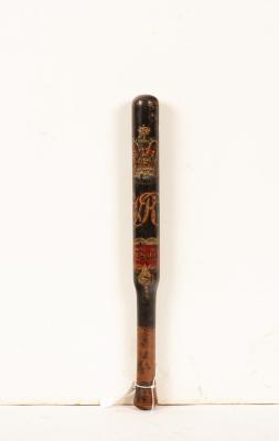 A Victorian turned wood and painted