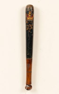 A Victorian turned wood and painted
