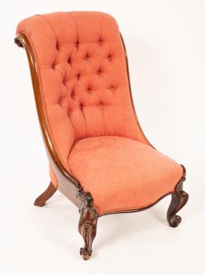 A Victorian upholstered