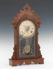 A Victorian Walnut Alarm Mante