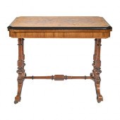 A Victorian walnut, amboyna an