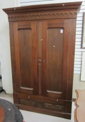 A VICTORIAN WALNUT DOUBLE-DOOR