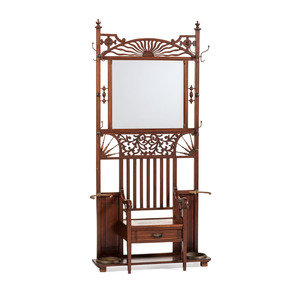 A Victorian Walnut Hall Tree