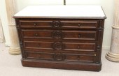 A VICTORIAN WALNUT MARBLE-TOP