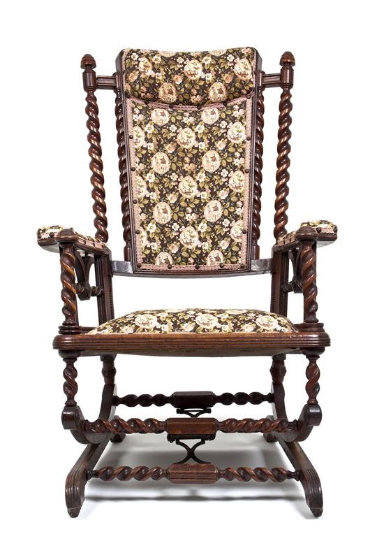 A Victorian Walnut Platform Rocking