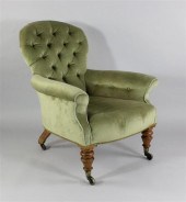 A Victorian walnut salon chair