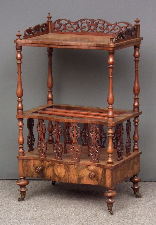 A Victorian walnut serpentine