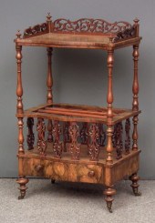 A Victorian walnut serpentine