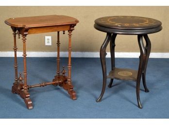 A Victorian walnut table with