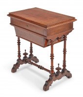A VICTORIAN WALNUT TRESTLE WOR