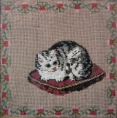 A Victorian wool tapestry pane