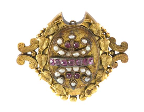 A Victorian Yellow Gold Ruby and